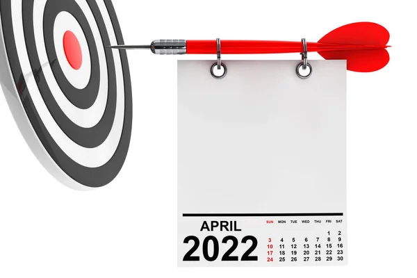 Calendrier Avril 2022 Sur Papier Note Vierge Avec Espace Libre — Photo