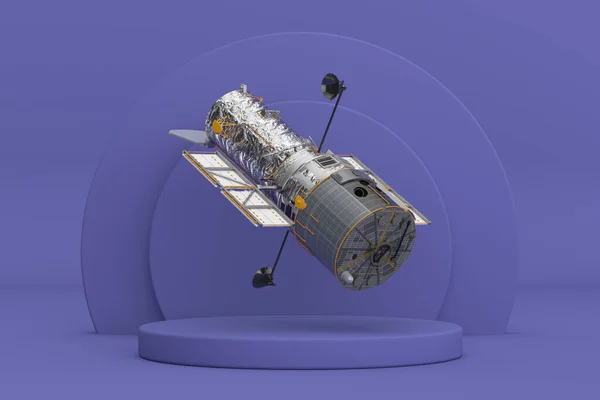 Télescope Spatial Hubble Violet Very Peri Cylinders Produits Piédestal Scène — Photo