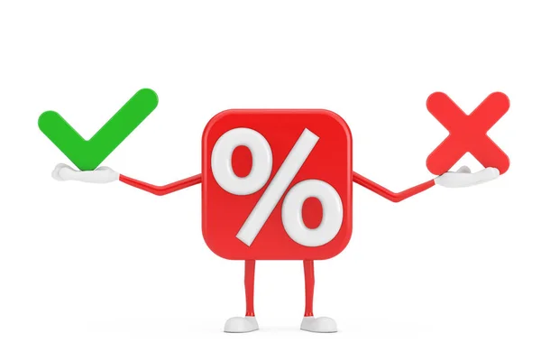 Sale Discount Percent Sign Person Character Mascot Red Cross Green — Stock Photo, Image
