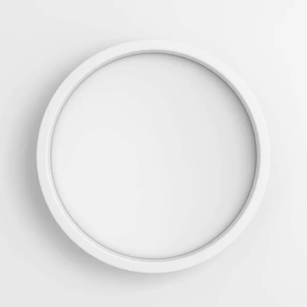 White Blank Circle Badge Button Mockup Template Shadow White Background — стокове фото