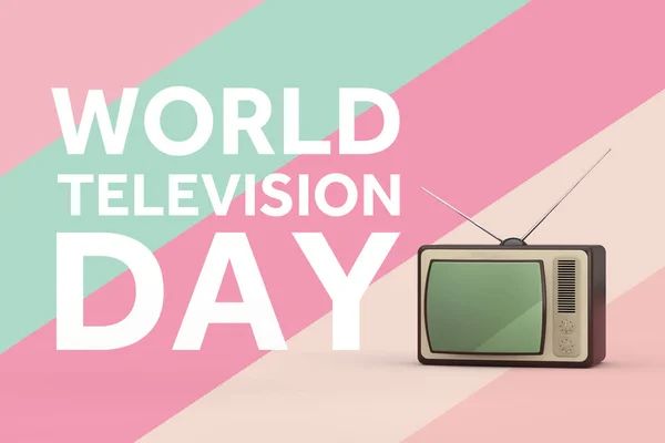 Giornata Mondiale Della Televisione Concetto Classica Vintage Con World Television — Foto Stock