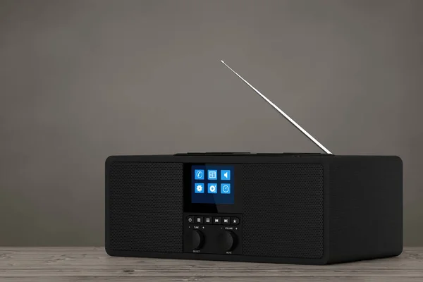 Black Portable Smart Wireless Speaker Music Умное Устройство Онлайн Аудио — стоковое фото