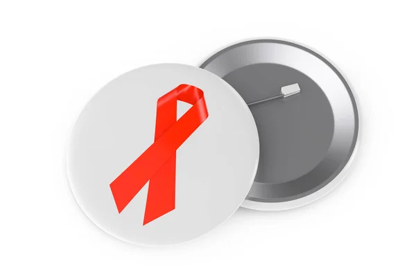 White Circle Badge Con Simbolo Consapevolezza Del Cancro Seno Del — Foto Stock