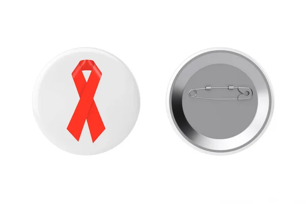 White Circle Badge Con Simbolo Consapevolezza Del Cancro Seno Del — Foto Stock