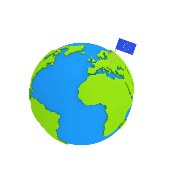 Earth Globe Modeling Plasticine Blue Green Clay European Union Pointer — стокове фото