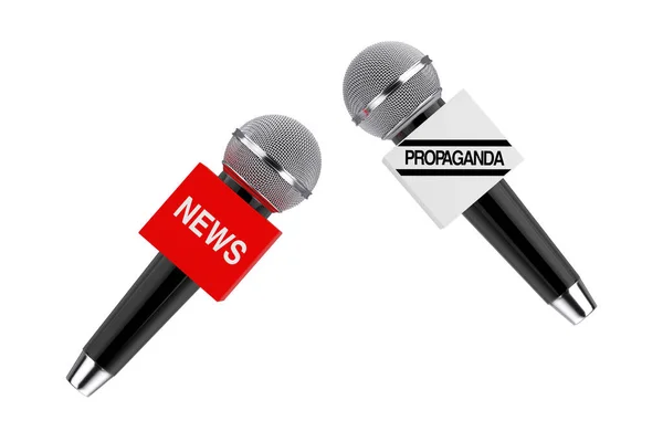 Free Media Disinformation Propaganda Concept Inglês Microfone Com Sinal Notícias — Fotografia de Stock