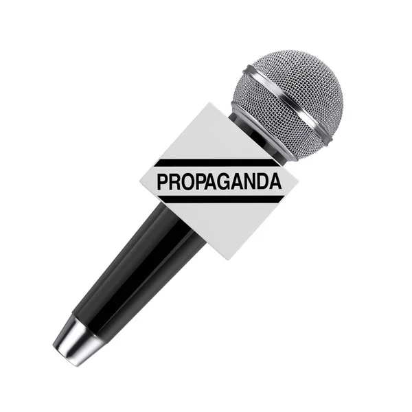 Propaganda Concept Modern Microphone Propaganda Sign White Background Rendering — Fotografia de Stock