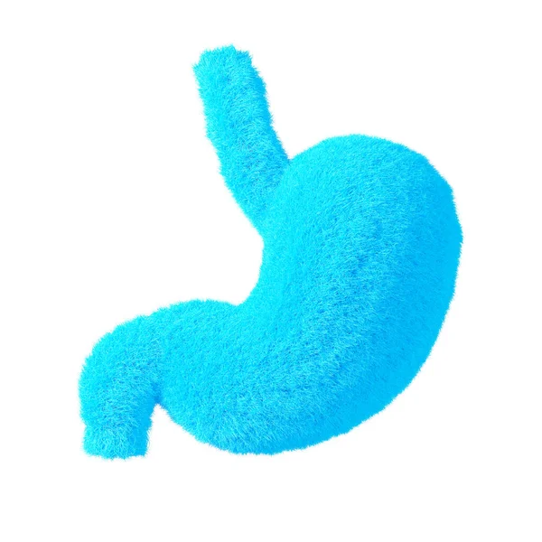 摘要白色背景下的人蓝鳍胃解剖内部器官 3D渲染 — 图库照片