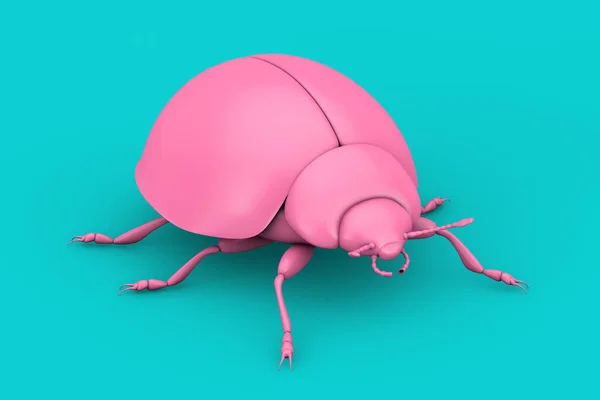 Pink Realist Beautiful Ladybird Стилі Duotone Синьому Фоні Рендеринг — стокове фото