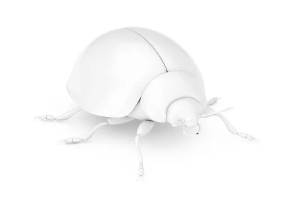 Abstract Wit Mooie Lieveheersbeestje Kleistijl Een Witte Achtergrond Rendering — Stockfoto