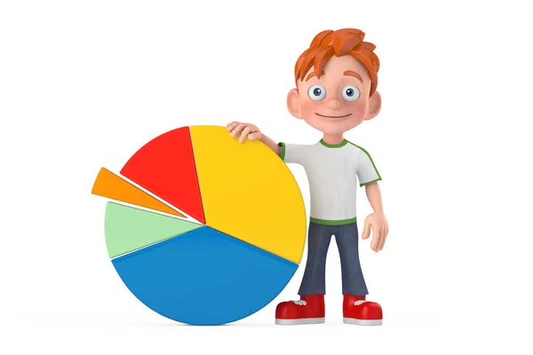 Cartoon Little Boy Teen Person Character Mascot Info Graphics Business — Stock Photo, Image