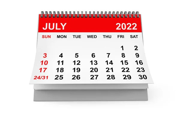 Kalendarium Des Jahres 2022 Auf Weißem Hintergrund Darstellung — Stockfoto