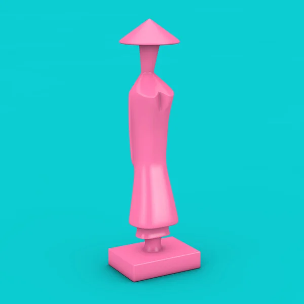 스타터 Pink Statuettes 스타일의 베트남 남성의 상징으로 배경에 렌더링 — 스톡 사진