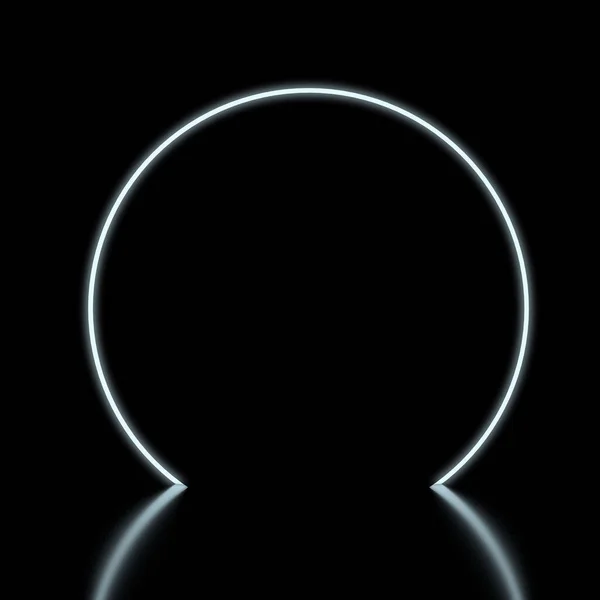 Черный Круговой Подиум Подсветкой Черном Фоне Рендеринг — стоковое фото
