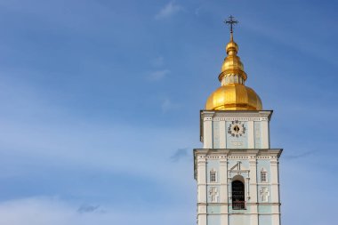 KYIV, UKRAINE - Haziran 04, 2022: Kiev 'deki St. Michael' s Golden Domed Katedrali İşlevsel Manastırı. 