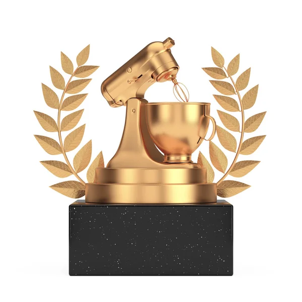 Ganador Del Premio Cubo Oro Laurel Corona Podio Escenario Pedestal —  Fotos de Stock