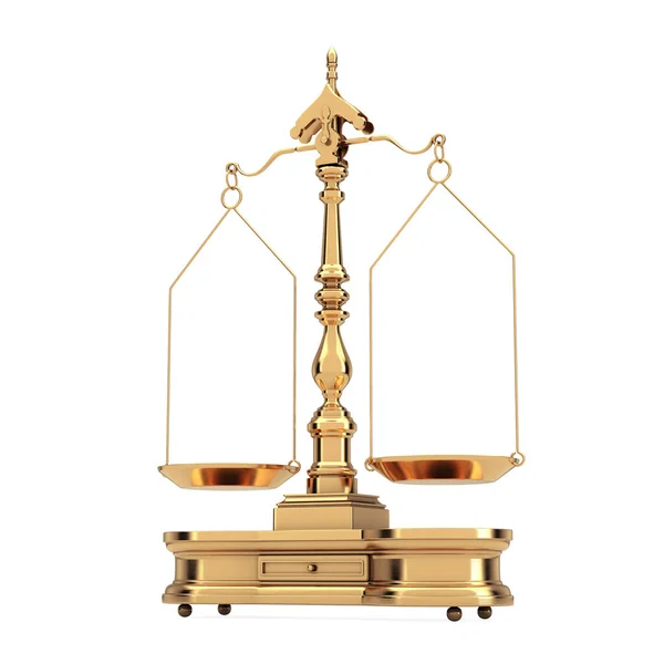 Old Justice Gold Weigh Scales Balance Two Arms Clay Style — Stockfoto