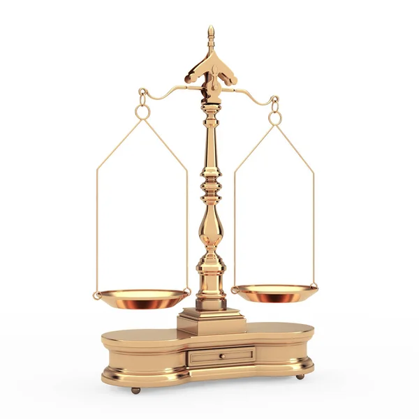 Old Justice Gold Weegt Weegschaal Balans Met Two Arms Clay — Stockfoto