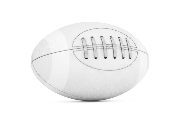 White Classic Old Leather Rugby Ball Clay Style White Background —  Fotos de Stock