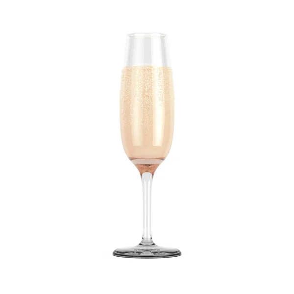 Шампанське Флейтне Скло Бульбашками Білому Тлі Рендерингу — стокове фото