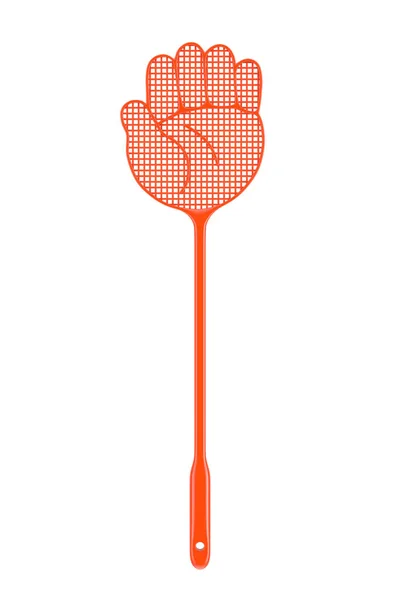 Orange Flyswatter Shape Hand White Background Rendering — стоковое фото