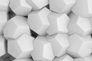 White Abstract Futuristic Polygons Platronic Cubes Structure Background extreme closeup. 3d Rendering