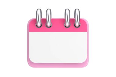 Beyaz arkaplanda çizgi film takvimi. 3d Hazırlama