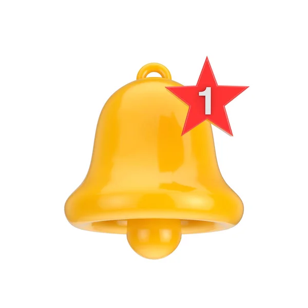 Cartoon Social Media Notification Bell New Message Icon White Background — Stock Photo, Image