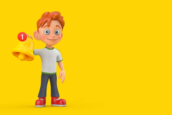 마스코트 Cartoon Little Boy Teen Person Character Mascot Witn 미디어알림 — 스톡 사진