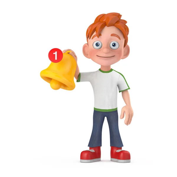 마스코트 Cartoon Little Boy Teen Person Character Mascot Witn 미디어알림 — 스톡 사진