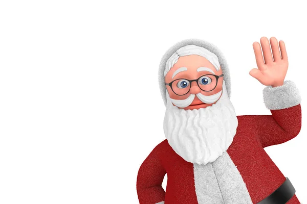 Happy Christmas New Year Greeting Concept Cartoon Cheerful Santa Claus — Stock Photo, Image