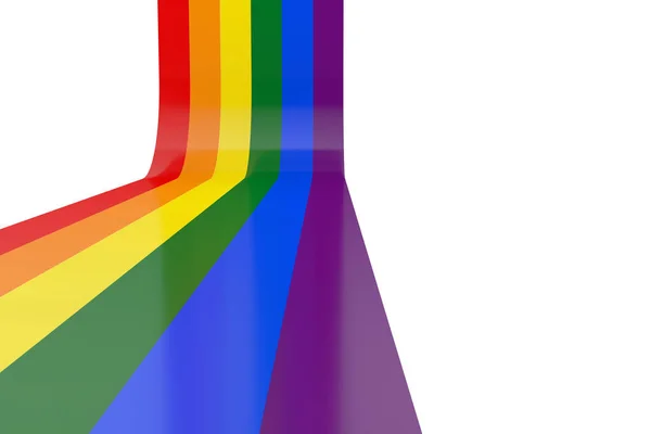 LGBT Community Rainbow Colors Pride Flag on a white background. 3d Rendering