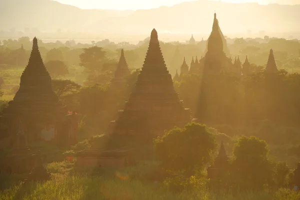 Solnedgång i Bagan — Stockfoto