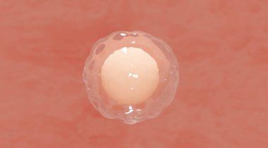3 boyutlu kolajen kabarcık ve vitamin illüstrasyonu mavi arka planda izole edilmiş. Cilt bakımı kozmetik çözeltisi. 3d oluşturma