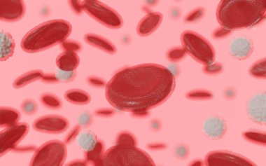 3D, lösemiden dolayı çok fazla beyaz kan hücresinin tıbbi olarak doğru bir gösterimi.