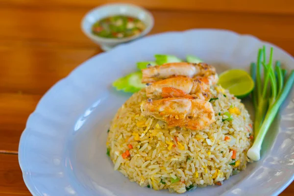 Unique Style Thai Shrimp Fried Rice Serves Dish Image Isolated — Stock Photo, Image