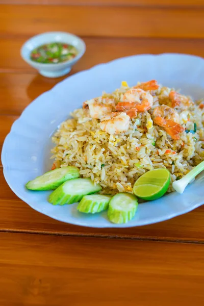 Unique Style Thai Shrimp Fried Rice Serves Dish Image Isolated — Stock Photo, Image