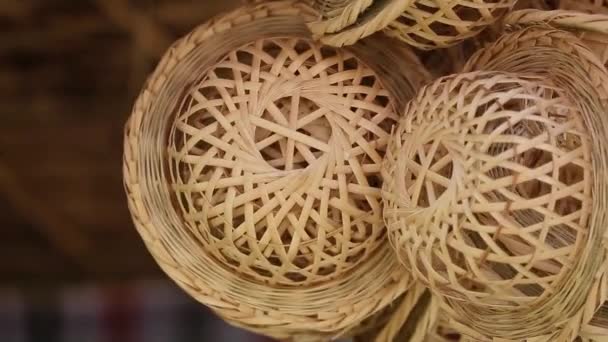 Handgemaakte Handgemaakte Handgemaakte Handgemaakte Mandenmakerijen — Stockvideo