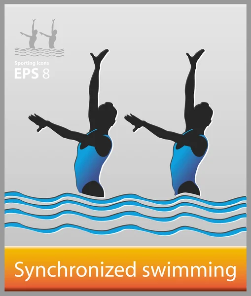 Synchronschwimmen — Stockvektor