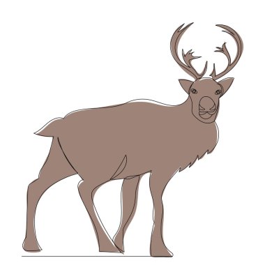 Bir çizgi kahverengi geyik çiziyor.