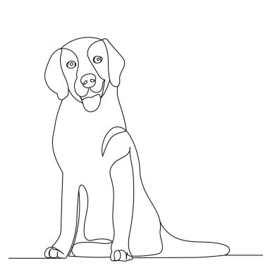 Köpek oturuşu sürekli bir çizgi ile çiziyor.