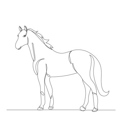 at bir çizgi çiziyor, vektör