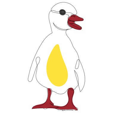 skeç ördek yavrusu, kontur, izole edilmiş, vektör