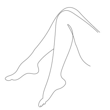 Kadın bacakları aralıksız tek bir çizgi çiziyor.