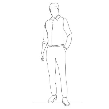 İnsan işadamı tek bir çizgiyle çiziyor.