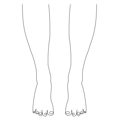 feet sürekli bir çizgi ile çiziyor, vektör