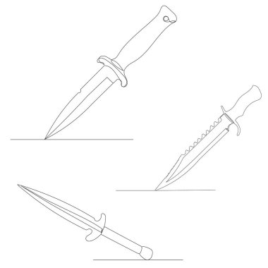 Bıçaklar aralıksız tek bir çizgiden çekiliyor, vektör