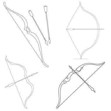 yay ve ok sürekli çizgi çizme vektörü, izole