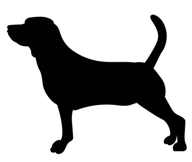 köpek silueti vektörü, izole edilmiş, beyaz arkaplanda