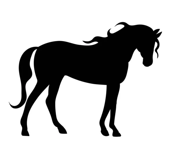 Vecteur Silhouette Cheval Isolé Sur Fond Blanc — Image vectorielle